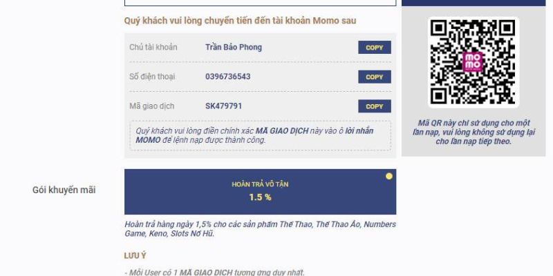 Nạp tiền Sky88 Nạp tiền thông qua ví điện tử tại nhà cái Sky88